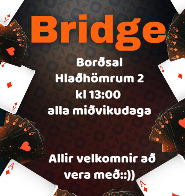Bridge – Miðvikudaga kl. 13:00 í Hlaðhömrum