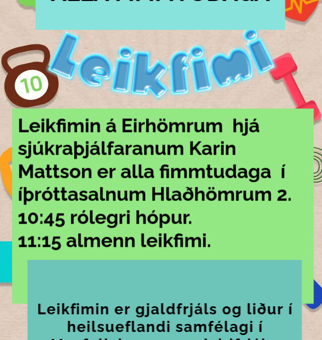Leikfimi – Fimmtudaga – Tvær tímasetningar