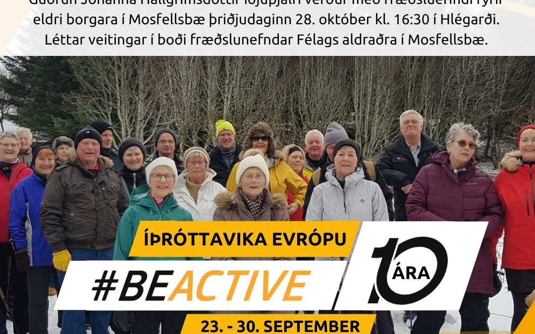 Heilsuefling eldri borgara – Fræðsluerindi 28. október kl. 16:30