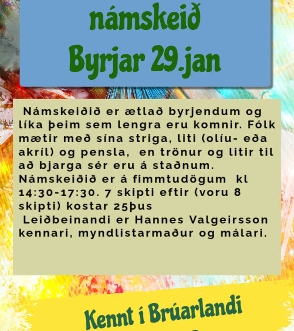 Myndlistarnámskeið – 29. jan