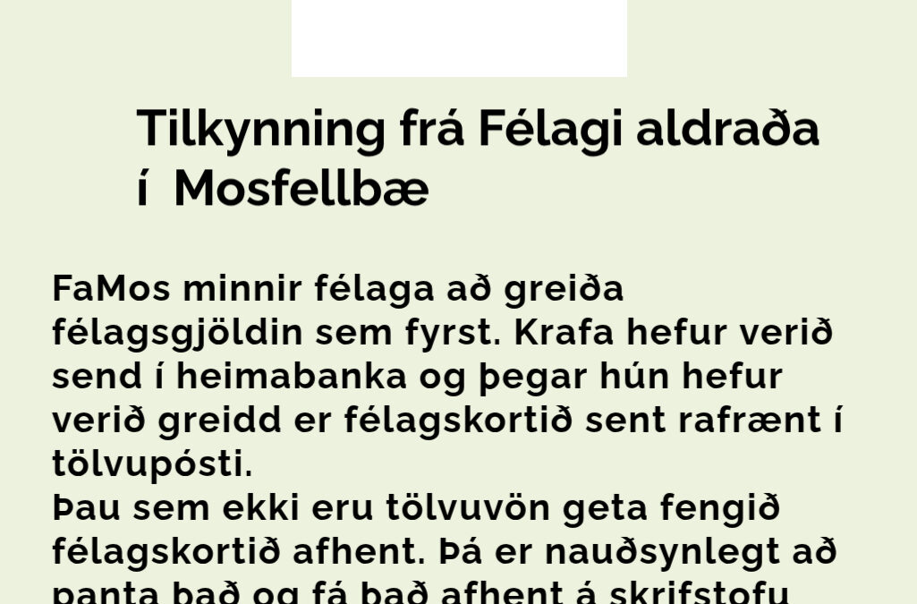 Tilkynning frá FaMos